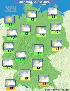 Regionale Sonne, &ouml;rtlich teils z&auml;her Nebel